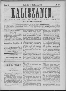 Kaliszanin : gazeta miasta Kalisza i jego okolic