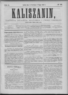 Kaliszanin : gazeta miasta Kalisza i jego okolic