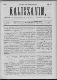 Kaliszanin : gazeta miasta Kalisza i jego okolic
