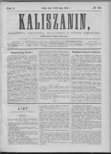 Kaliszanin : gazeta miasta Kalisza i jego okolic