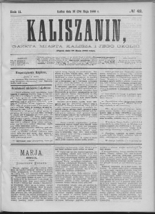Kaliszanin : gazeta miasta Kalisza i jego okolic
