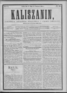 Kaliszanin : gazeta miasta Kalisza i jego okolic