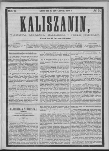 Kaliszanin : gazeta miasta Kalisza i jego okolic