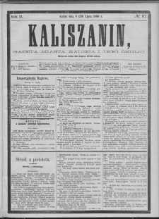 Kaliszanin : gazeta miasta Kalisza i jego okolic