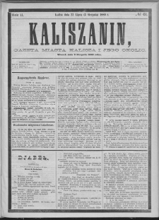 Kaliszanin : gazeta miasta Kalisza i jego okolic