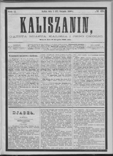 Kaliszanin : gazeta miasta Kalisza i jego okolic