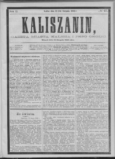 Kaliszanin : gazeta miasta Kalisza i jego okolic