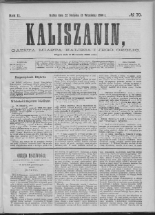 Kaliszanin : gazeta miasta Kalisza i jego okolic