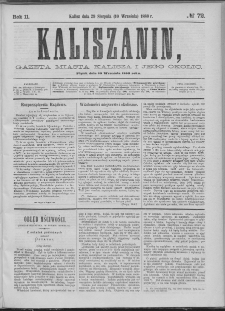Kaliszanin : gazeta miasta Kalisza i jego okolic