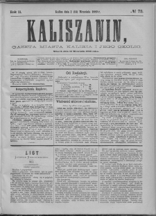 Kaliszanin : gazeta miasta Kalisza i jego okolic