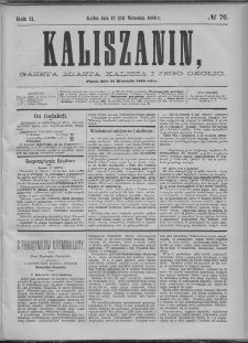 Kaliszanin : gazeta miasta Kalisza i jego okolic