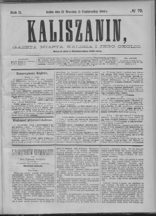 Kaliszanin : gazeta miasta Kalisza i jego okolic