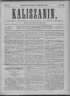 Kaliszanin : gazeta miasta Kalisza i jego okolic