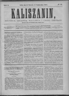 Kaliszanin : gazeta miasta Kalisza i jego okolic