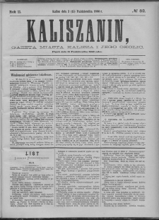 Kaliszanin : gazeta miasta Kalisza i jego okolic