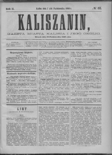 Kaliszanin : gazeta miasta Kalisza i jego okolic