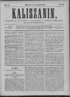 Kaliszanin : gazeta miasta Kalisza i jego okolic