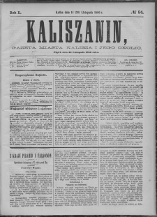 Kaliszanin : gazeta miasta Kalisza i jego okolic
