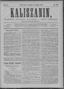 Kaliszanin : gazeta miasta Kalisza i jego okolic