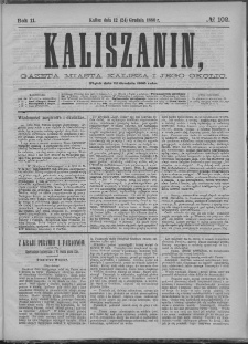 Kaliszanin : gazeta miasta Kalisza i jego okolic