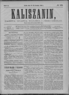 Kaliszanin : gazeta miasta Kalisza i jego okolic