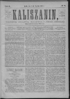 Kaliszanin : gazeta miasta Kalisza i jego okolic