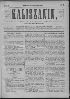 Kaliszanin : gazeta miasta Kalisza i jego okolic