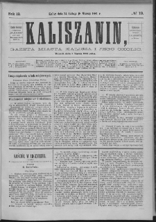 Kaliszanin : gazeta miasta Kalisza i jego okolic