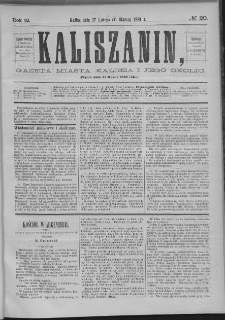 Kaliszanin : gazeta miasta Kalisza i jego okolic