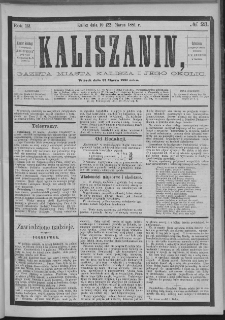 Kaliszanin : gazeta miasta Kalisza i jego okolic