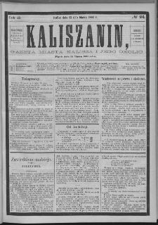 Kaliszanin : gazeta miasta Kalisza i jego okolic