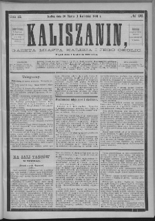 Kaliszanin : gazeta miasta Kalisza i jego okolic
