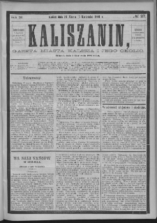 Kaliszanin : gazeta miasta Kalisza i jego okolic