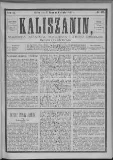 Kaliszanin : gazeta miasta Kalisza i jego okolic