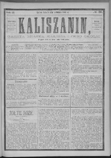 Kaliszanin : gazeta miasta Kalisza i jego okolic