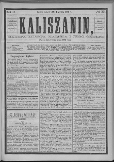 Kaliszanin : gazeta miasta Kalisza i jego okolic