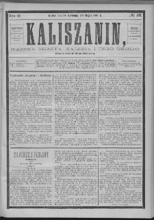 Kaliszanin : gazeta miasta Kalisza i jego okolic