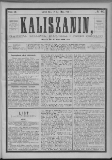 Kaliszanin : gazeta miasta Kalisza i jego okolic
