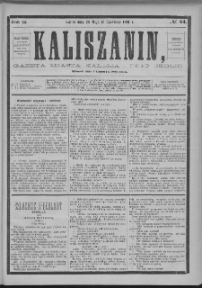 Kaliszanin : gazeta miasta Kalisza i jego okolic
