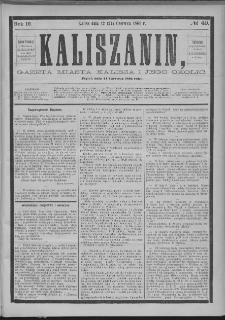 Kaliszanin : gazeta miasta Kalisza i jego okolic