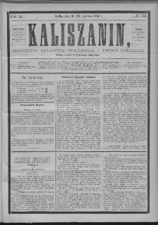 Kaliszanin : gazeta miasta Kalisza i jego okolic