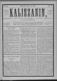 Kaliszanin : gazeta miasta Kalisza i jego okolic