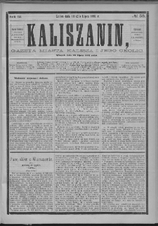 Kaliszanin : gazeta miasta Kalisza i jego okolic