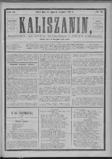 Kaliszanin : gazeta miasta Kalisza i jego okolic