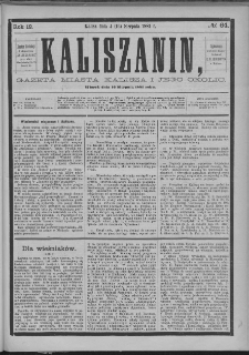 Kaliszanin : gazeta miasta Kalisza i jego okolic