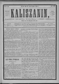 Kaliszanin : gazeta miasta Kalisza i jego okolic