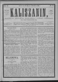 Kaliszanin : gazeta miasta Kalisza i jego okolic