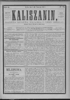 Kaliszanin : gazeta miasta Kalisza i jego okolic