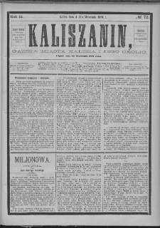 Kaliszanin : gazeta miasta Kalisza i jego okolic