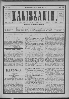 Kaliszanin : gazeta miasta Kalisza i jego okolic